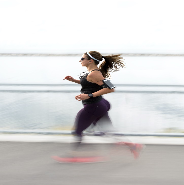 Jogging along the boardwalk